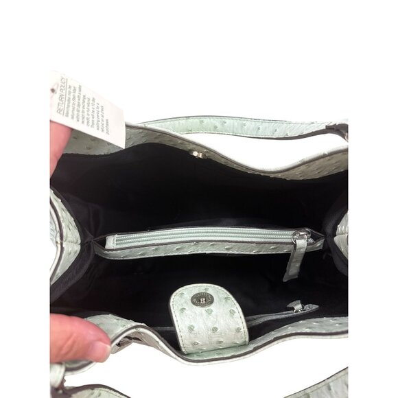 Mondani NY Womens Mint Green Ostrich-Embossed Handbag Purse SKU 7229 - Picture 9 of 11